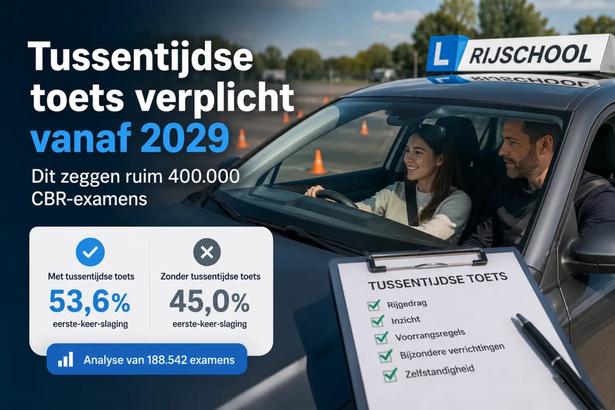 Verplichte tussentijdse toets op komst: wat onze CBR-data laat zien