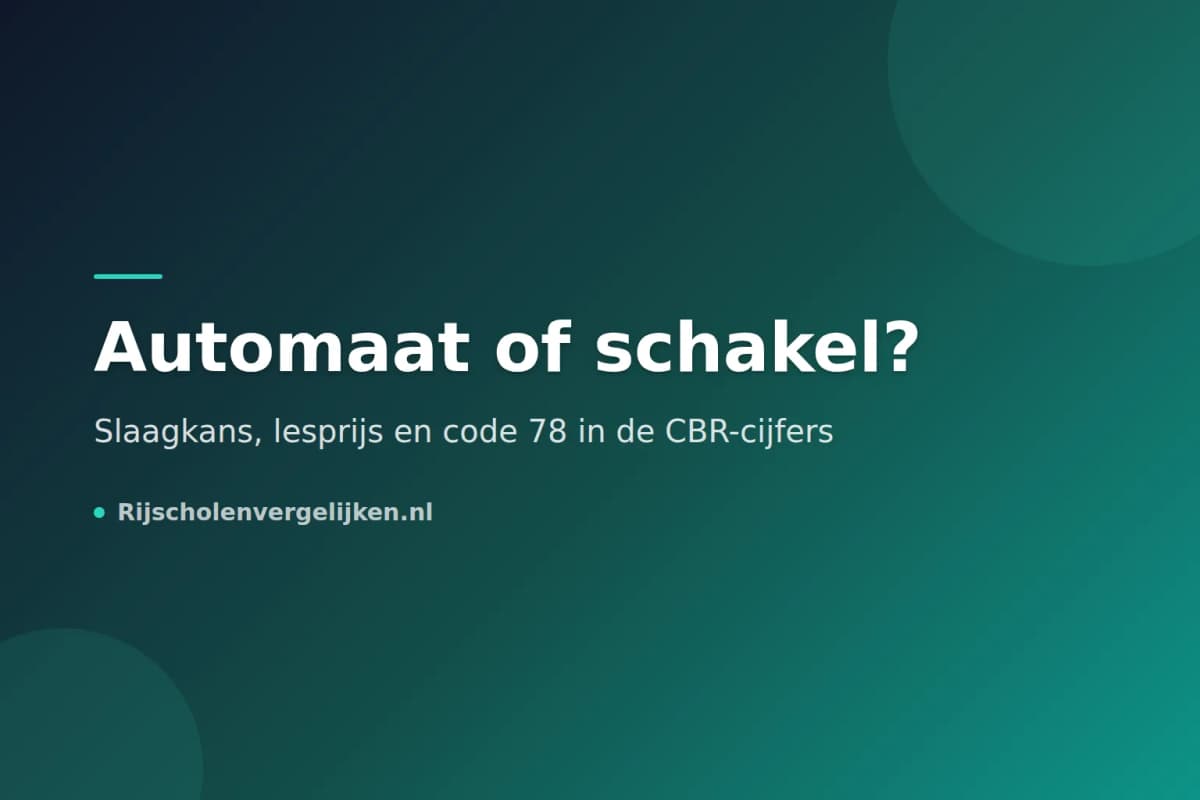 Automaat of schakel: wat de CBR-cijfers zeggen over slaagkans, lesprijs en code 78