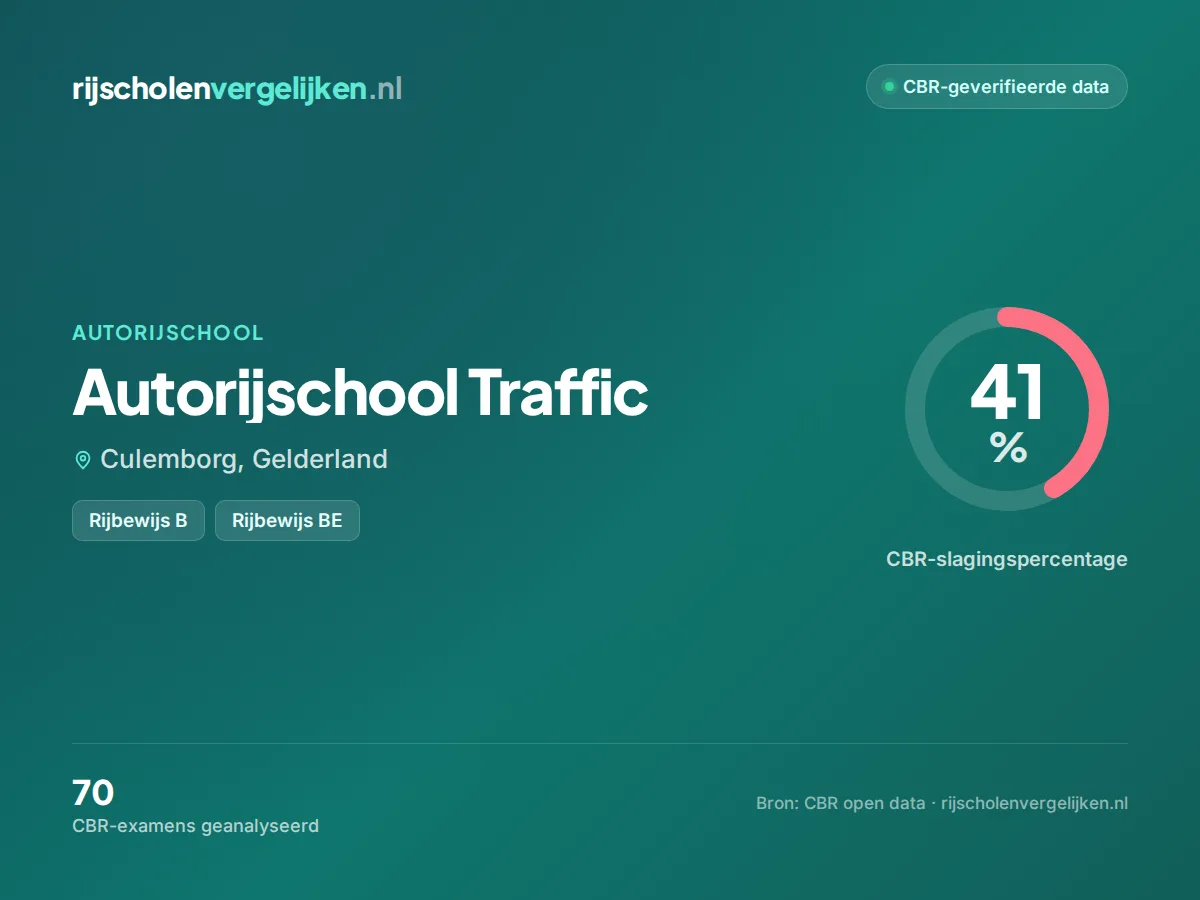 Statistiekkaart Autorijschool Traffic