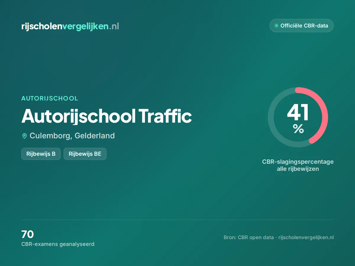 Statistiekkaart Autorijschool Traffic