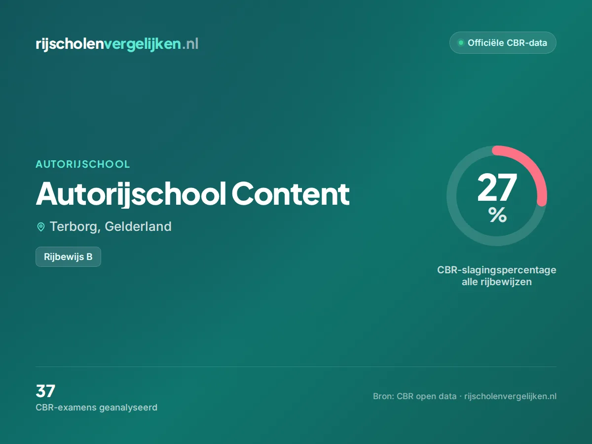 Statistiekkaart Autorijschool Content