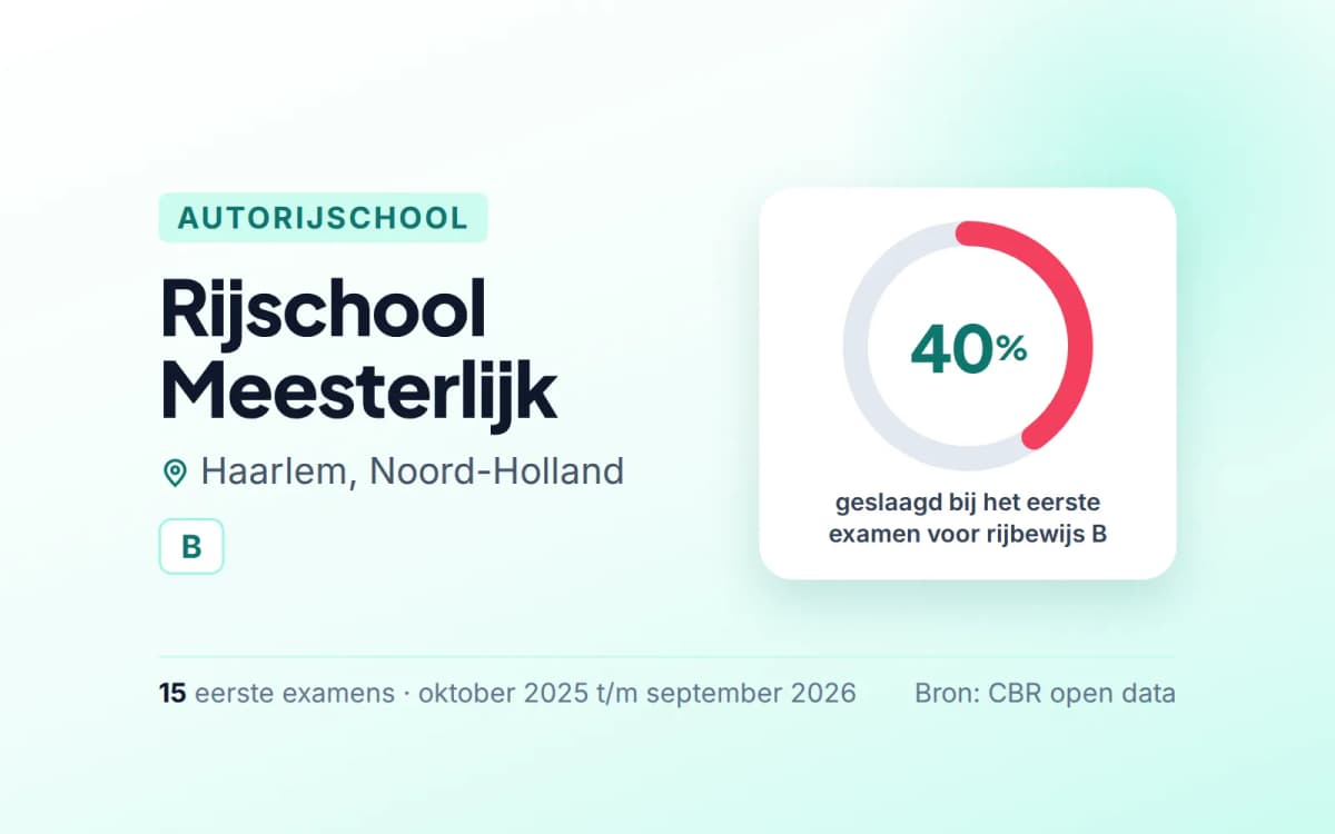 Statistiekkaart Rijschool Meesterlijk