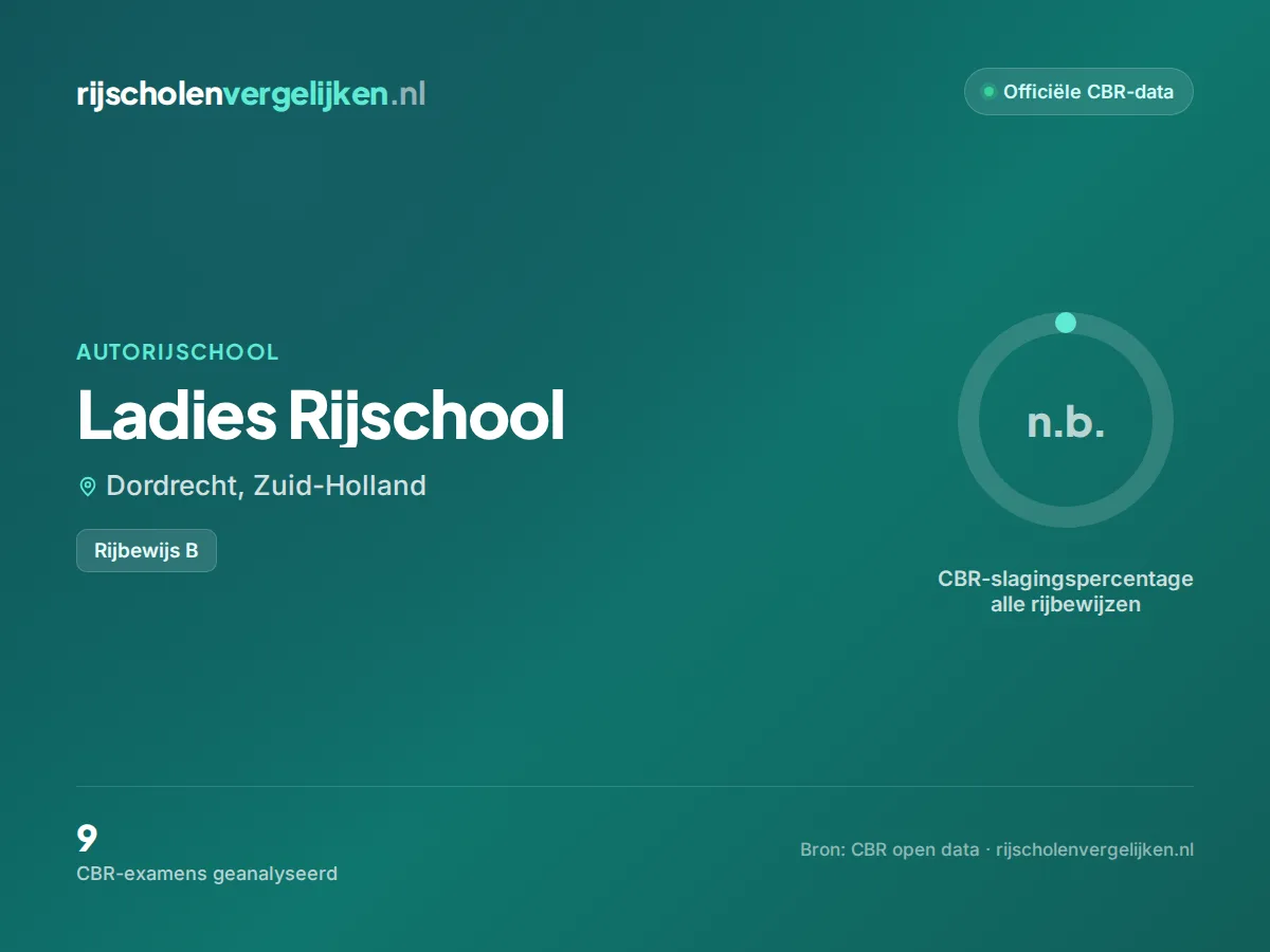 Statistiekkaart Ladies Rijschool