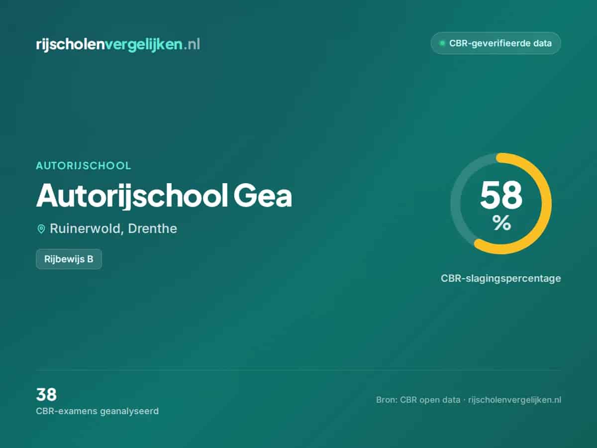 Statistiekkaart Autorijschool Gea
