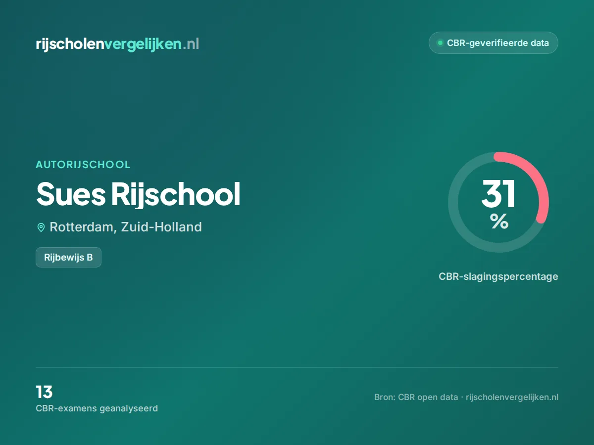 Statistiekkaart Sues Rijschool
