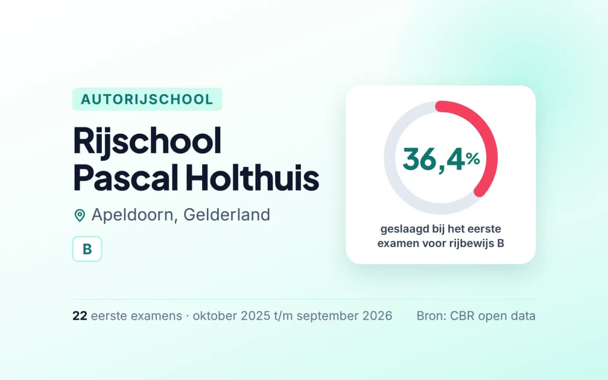 Statistiekkaart Rijschool Pascal Holthuis