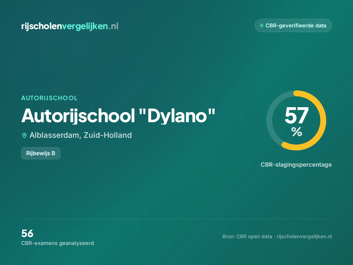 Statistiekkaart Autorijschool "Dylano"