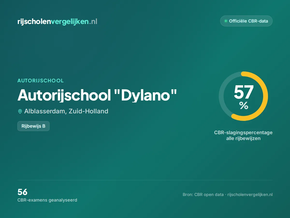 Statistiekkaart Autorijschool "Dylano"