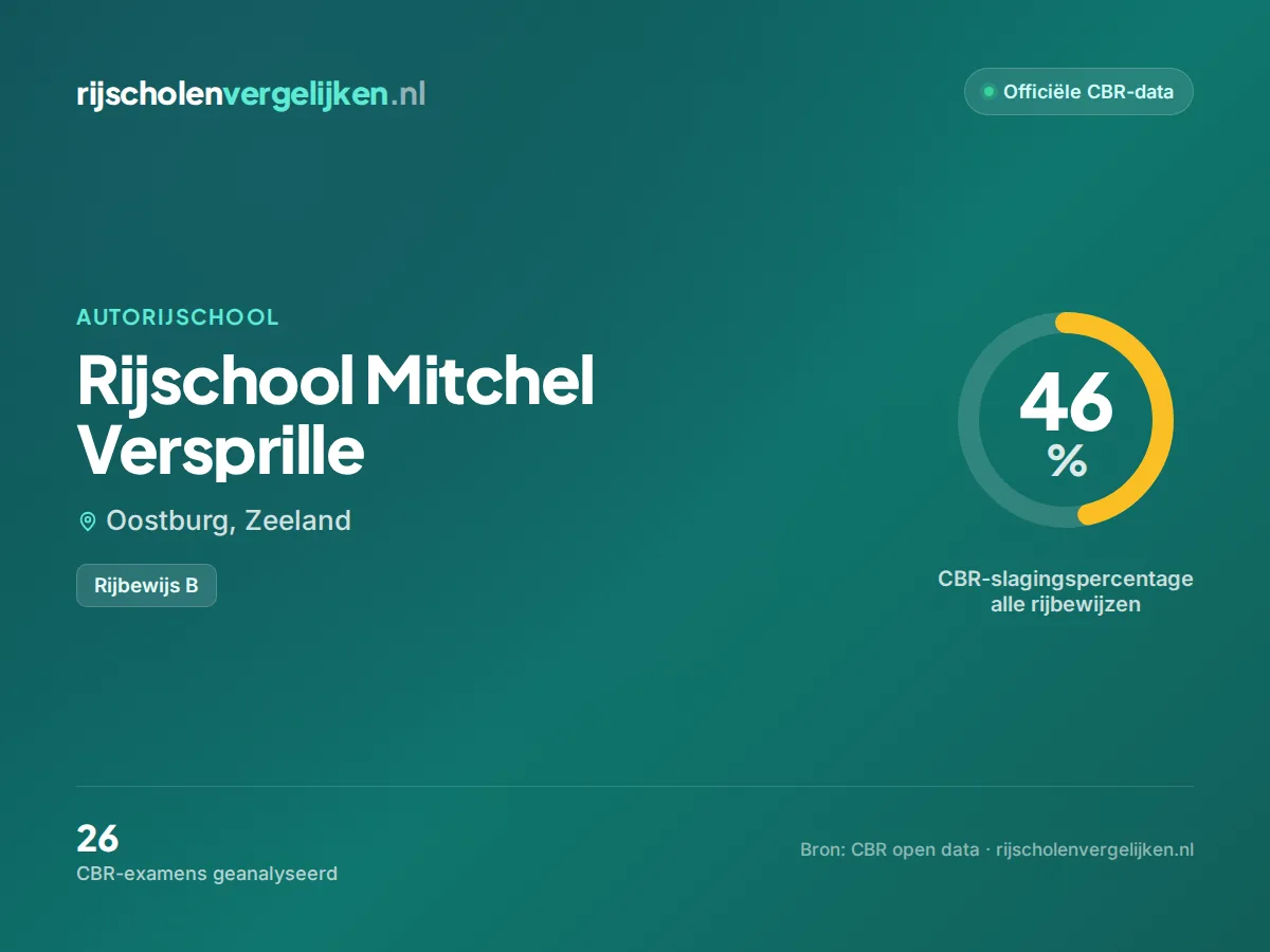 Statistiekkaart Rijschool Mitchel Versprille