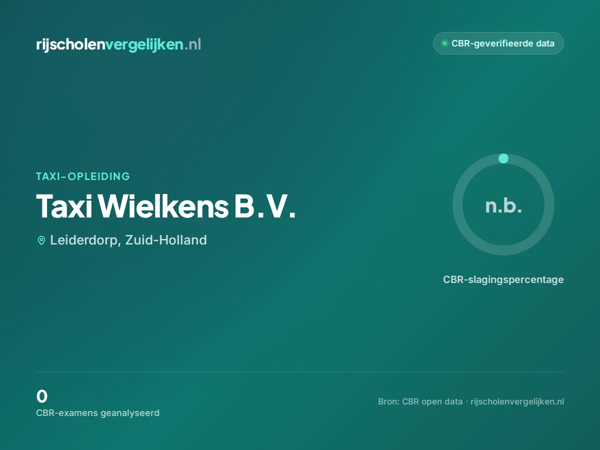 Statistiekkaart Taxi Wielkens B.V.