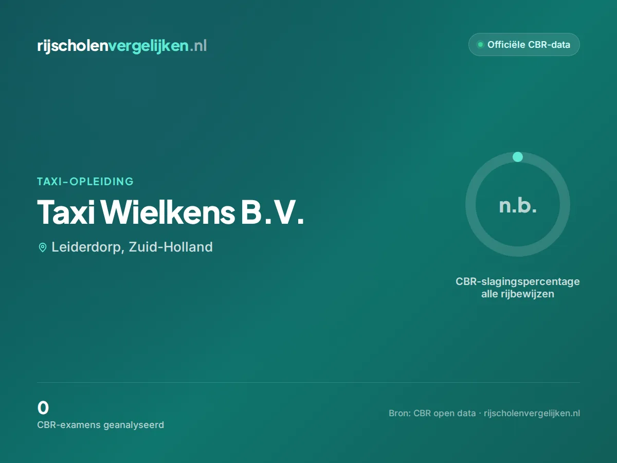 Statistiekkaart Taxi Wielkens B.V.