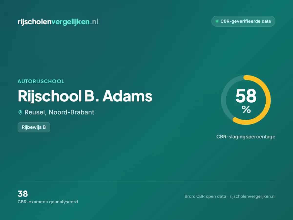 Statistiekkaart Rijschool B. Adams