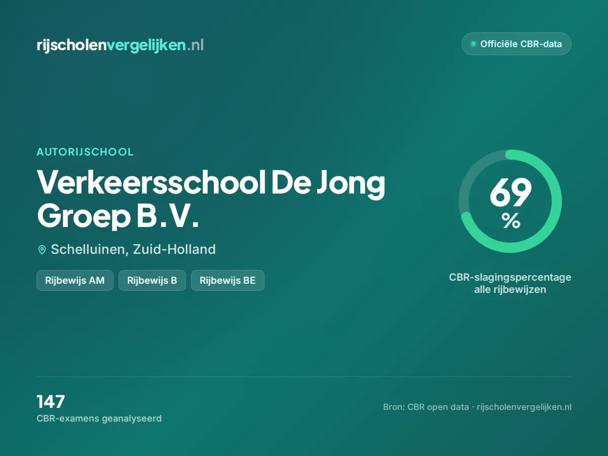 Statistiekkaart Verkeersschool De Jong Groep B.V.