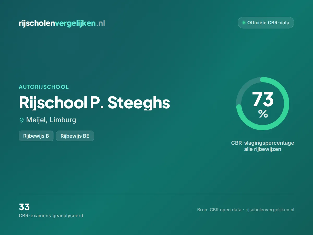 Statistiekkaart Rijschool P. Steeghs