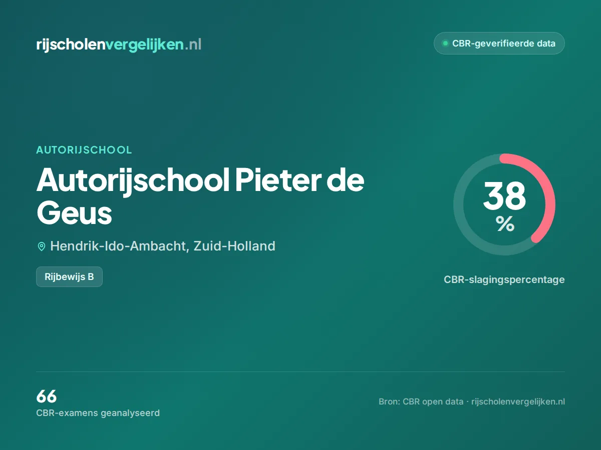 Statistiekkaart Autorijschool Pieter de Geus