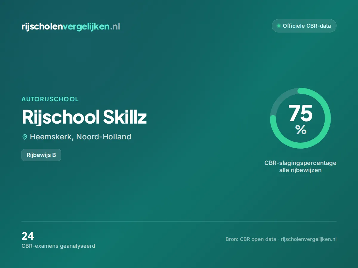 Statistiekkaart Rijschool Skillz