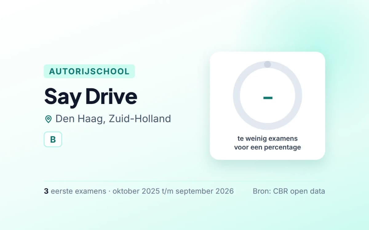 Statistiekkaart Say Drive