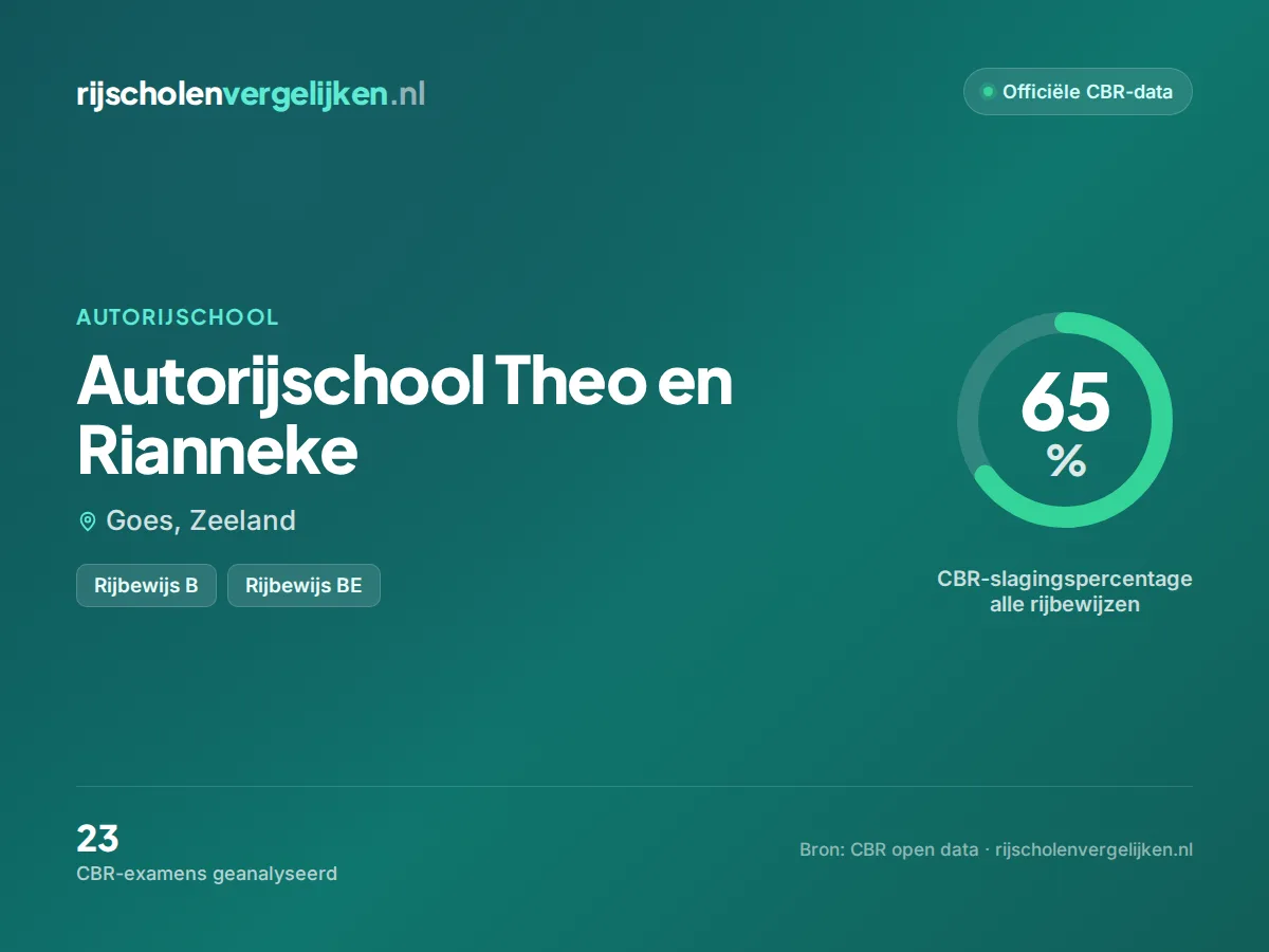 Statistiekkaart Autorijschool Theo en Rianneke