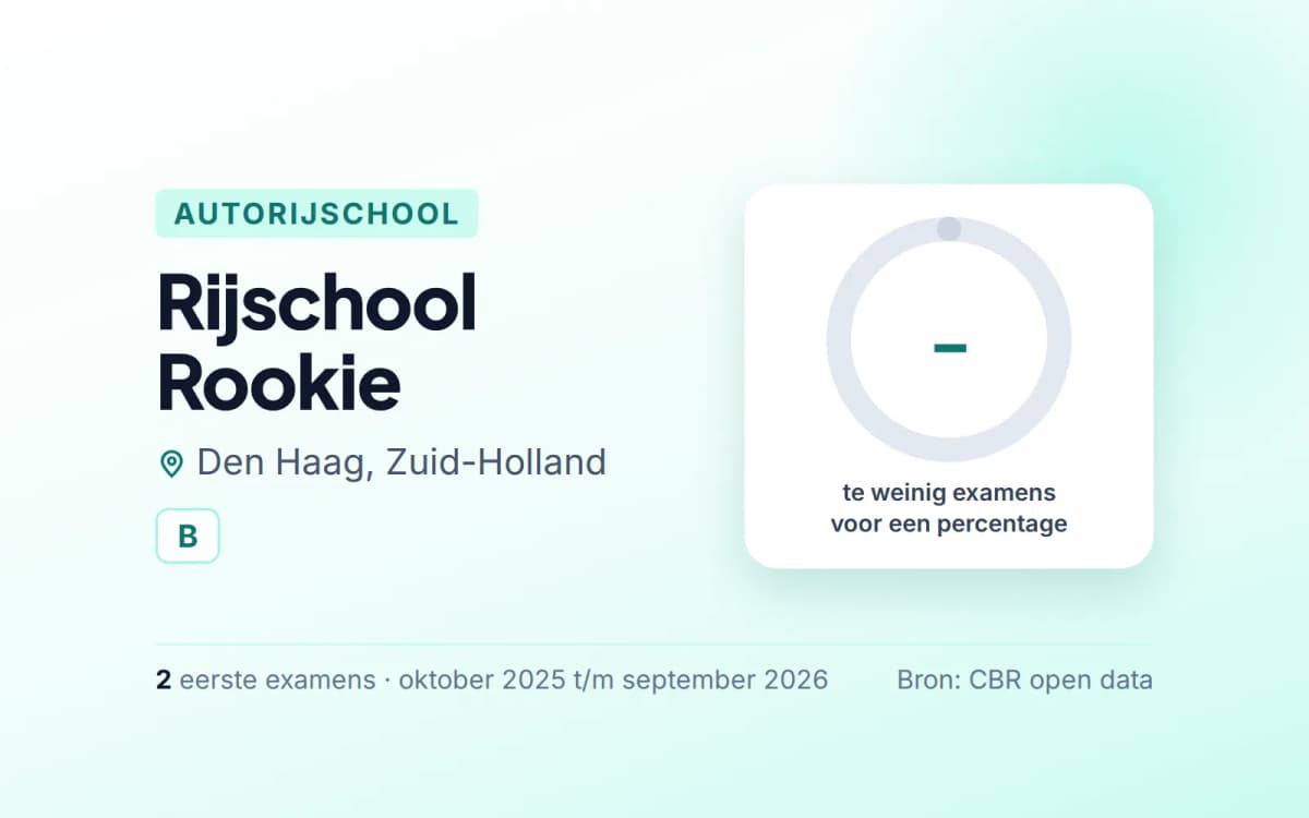 Statistiekkaart Rijschool Rookie
